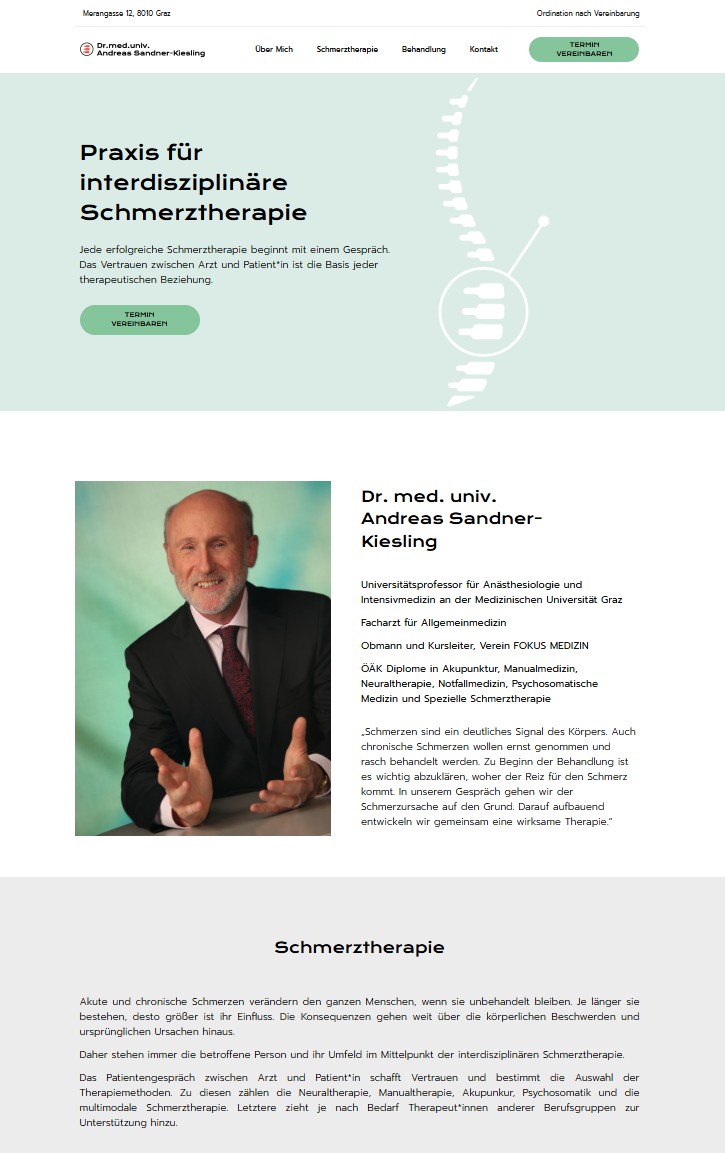 Praxis für interdisziplinäre Schmerztherapie - Dr. med. univ. Andreas Sandner- Kiesling